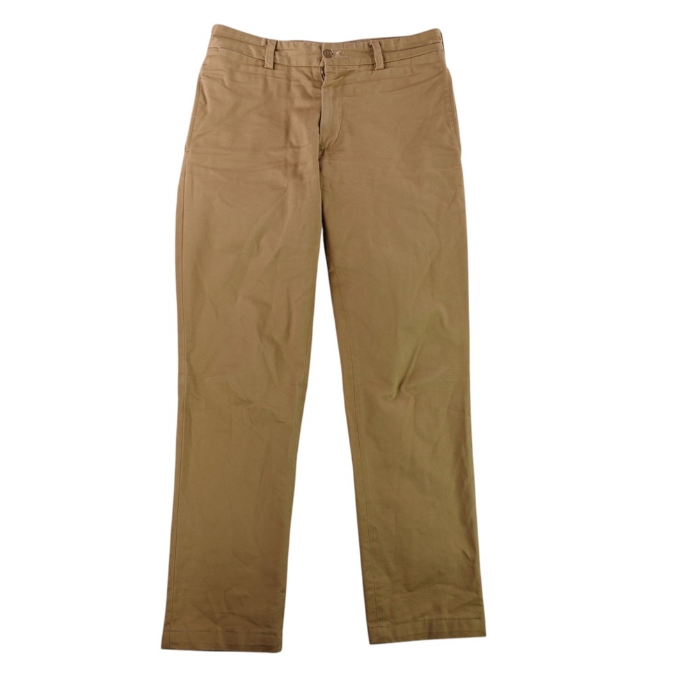 Jack Donnelly Chinos Mens 33 Khaki M2 Straight Fit Made in USA Cotton Twill